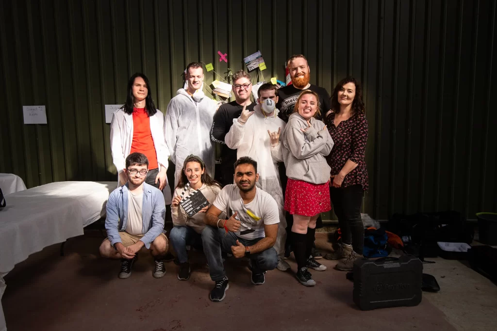 The Cast and Crew of Irish short film Shell Beach shot on set in County Wicklow by Unit Stills Photographer Daniel Geesen