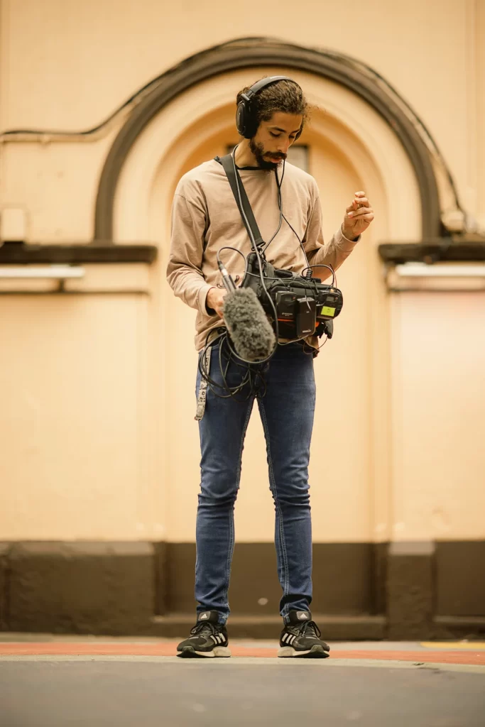 BTS Photography from Irish Short Film "Busking." Sound Recordist Alandson Silva.