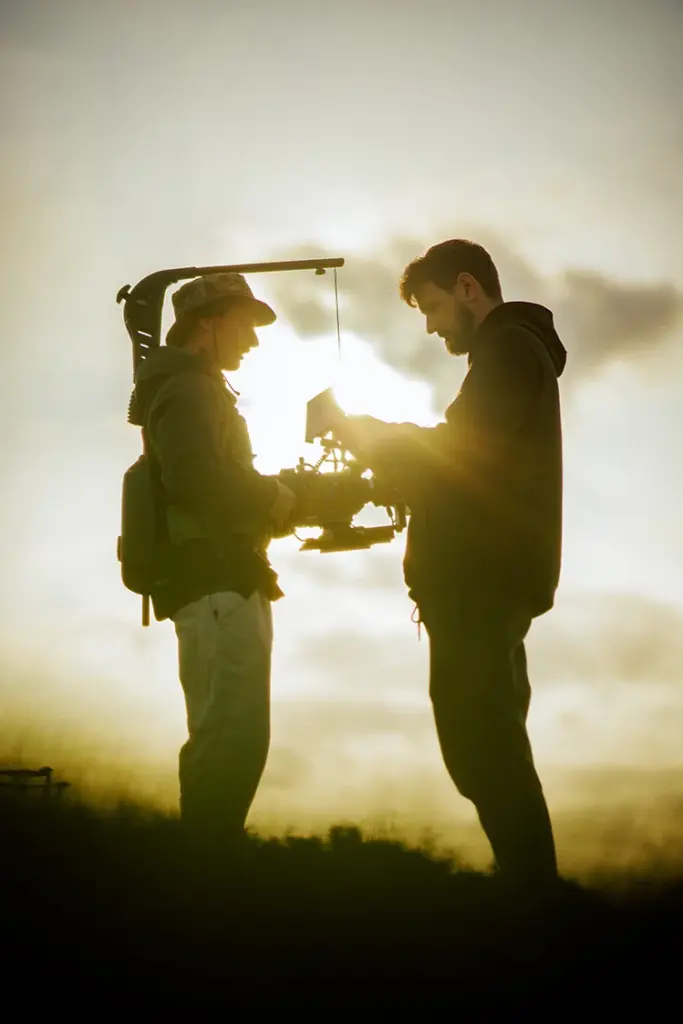 BTS of DoP Michael Behan and Jason Boland on the set of Field Queens