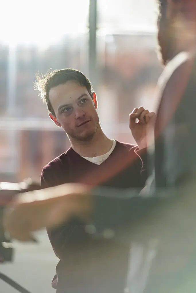 BTS of Director Thomas Burke on the set of The Painter