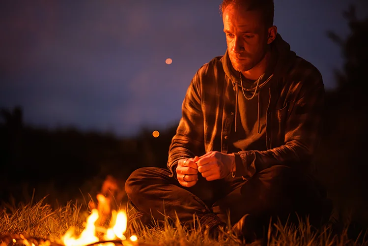 Brian McCarthy as “Gareth” on the set of Echoes