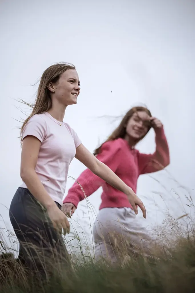 Unit Stills photo of Mae Higgins and Eliza Rae Butler on the set of "Field Queens"