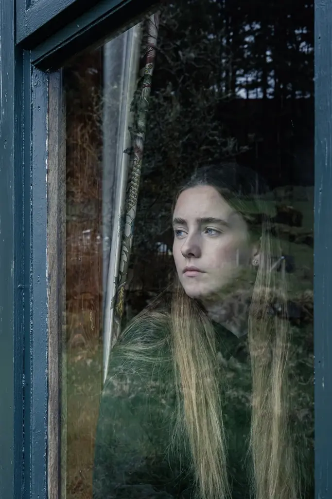 Riona Moulton as “Ciara” on the set of Tacit